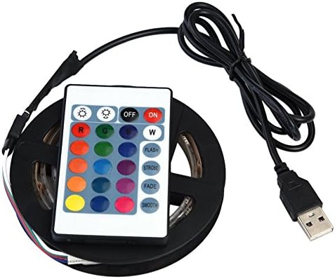 1 M/2 M/3 M/4 M/5 M LED Strip Light Waterproof 5050 RGB Strip Lights with Remote Control Flexible Backlight Kit USB 5 V 2M