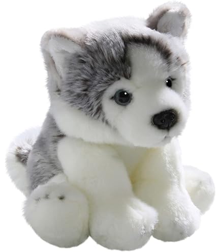 Grijze husky pluche hond - knuffel • Mijn Knuffel