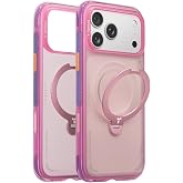Torras Apple iPhone 17 Pro Max ile Uyumlu O Stand Spin Air Serisi MagSafe Kılıf, Pembe