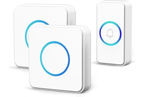 AIPOTEC Campanello Senza Fili da Esterno,Campanello Senza Fili Impermeabile IP66,300m Lunga Distanza con Indicatore LED,4 Volume regolabile,32 Suonerie (1 Trasmettitore + 2 Ricevitori)
