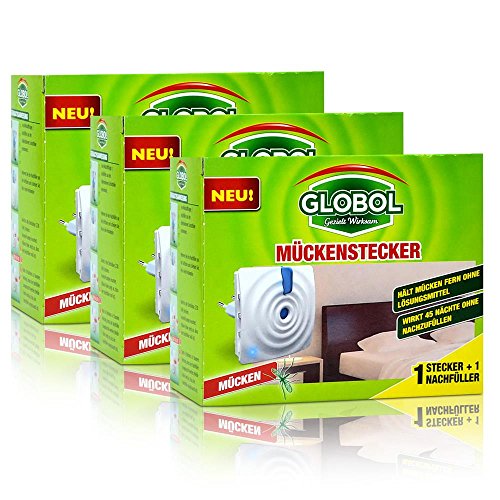 3x Globol Mückenstecker - Wirkt 45 Nächte ohne nachzufüllen