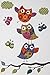 Children's Rug, Cute Owl in Cream / Blue / Orange / Green 200x290 cm