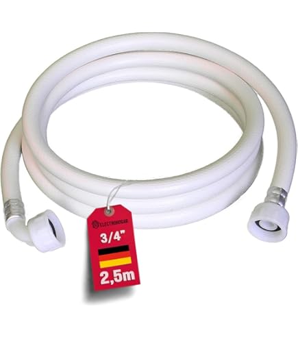 Edelstahl Verlängerungsschlauch 2,50m Für Waschmaschine - DVGW Geprüft | 3/4 Zoll Anschluss Bis 10 Bar