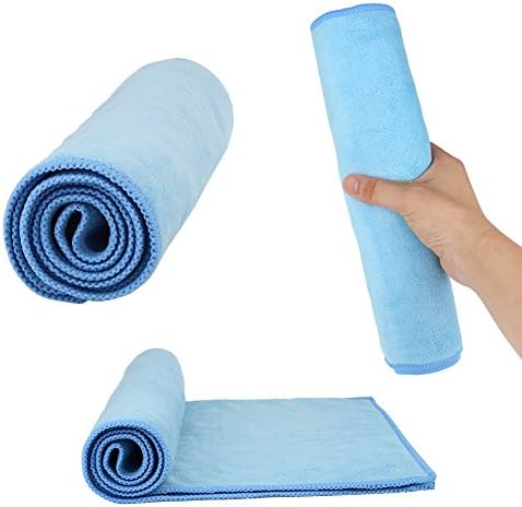 Microfibre Beach Towel, Gym &amp; Travel Towel, Xiyude Lightweight Super Absorbent Quick Dry Towels - Perfect for Yoga, Golf, Sports, Pilates, Camping, Swimming (180cm x 90cm) &amp; the Home - Includes Carrying Bag (S 100 x 30cm, Blue)