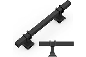 Amerdeco 10 pezzi Maniglie per Mobili da Cucina Distanza fori 96mm Nero Maniglie cucina armadietti in acciaio Lega di zincoper mobili da cucina per mobili UK0003