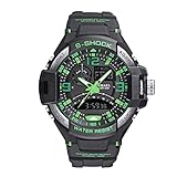 Blisfille Männeruhr Wasserdicht Wasserdicht LED Weckerfunktion Zeitmesser Herrenuhr Multifunktional Schwarz Grün Outdoor Sportuhr Armbanduhr Automatikuhr