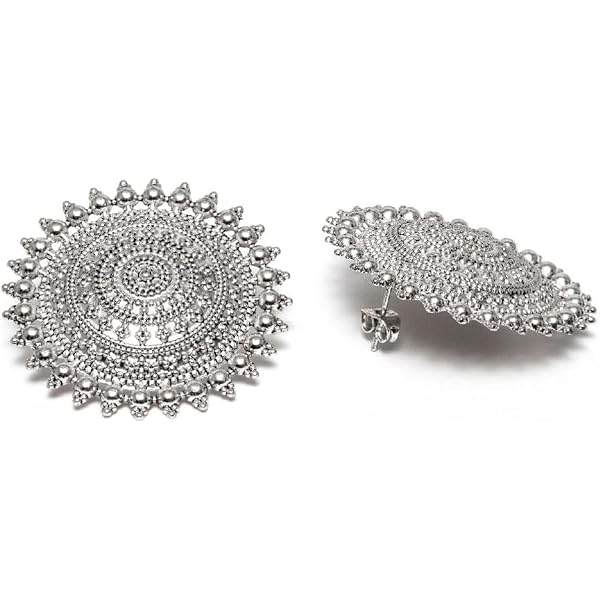 Orecchini Vestopazzo A Stella Microfilo - Placcati Argento 5 Cm - Nickel Tested - Lavorazione Artigianale