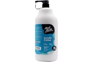 MONT MARTE Discovery School Acrylic, Titanium White, 1/2 Gallon (2 Liter). Ideal for Students and Artists. Excellent Coverage and Fast Drying. Pump Lid Included.