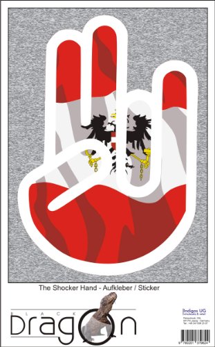 The Shocker Hand - Laptop Notebook Skin Sticker Cover Art Decal - 210x144 mm white Outline with Flag - Austria