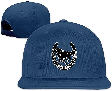 Mustang Horseshoe Popular Design Unisex Adjustable Flat Along Caps Outdoor Sports Baseball Hats Navy