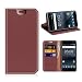 Produktbild Nokia 5 Hülle Leder, Mobesv Nokia 5 Lederhülle Ledertasche Handyhülle Wallet Tasche Schutzhülle mit Kartenfach für Nokia 5 - Weinrot