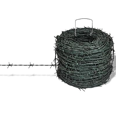 vidaXL Fil de Fer Barbelé Clôture Barrière Jardin Patio Cour Arrière Extérieur