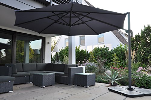 Preisvergleich Produktbild Zangenberg Ampelschirm Sonnenschirm Monaco 350 cm grau