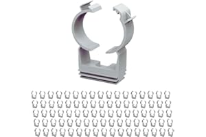 INSPIREPRO 100 Abrazaderas de 22-25mm para tubos de plástico y cobre universal. Color Gris. Grapa, Brida para instalaciones de superficie, electricidad y fontanería,(100unidades de 25mm)