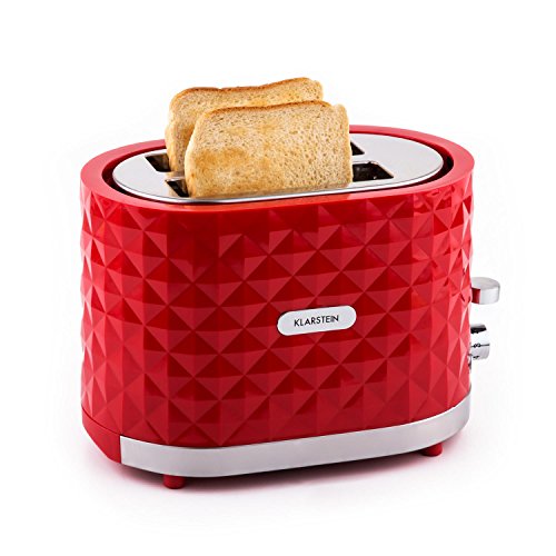 Klarstein Granada Rossa Toaster 2-Schlitz-Toaster Doppel-Toaster (für 2 Scheiben, Auftau-Funktion, Brötchenaufsatz, stufenlose Bräunungsgradeinstellung, 1000W) rot - 3