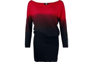 RED by EMP Damen schwarz/rotes kurzes Kleid mit Farbverlauf