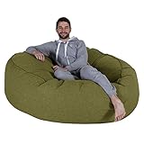 Lounge Pug, Canapé Pouf Géant 'Grande Mammouth', Pouf Canapé, Gros Pouf, Interalli Laine Vert Acide