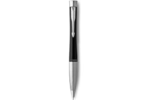Parker Urban Twist stylo-bille | noir mat avec finitions chrome | pointe moyenne et recharge d’encre bleue | coffret cadeau