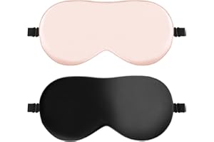 Quelcc Mascherina per Dormire, Mascherina Occhi per Dormire, da Notte in Seta Morbidissima, con fascia regolabile, Maschera per Dormire Viaggi Yoga