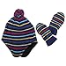 Baby/Toddlers Boys Knitted Stripe Design Winter Hat & Mittens Set (3-6 Months) (Dark Blue)