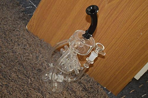 29cm Black Swan Neck Multi Tubes Channel Wheels Shower fall Cylinder Bulb Diffuser Percolator Ash Catcher Rig Airflow Dab Tube Glass Water/Pipe/Bong/Sisha/Hookah