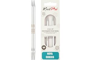 KnitPro - KnitPro Nova Cubics Latón Pulido (10cm, 4.50mm) Agujas de Punto Circulares Intercambiables - 1 Aguja