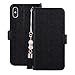 Produktbild SmartLegend SMART Legend iPhone X Hülle, iPhone XS Hülle, Handyhülle Schutzhülle Lederhülle PU Leder Flip Case Handy Tasche Schale mit kartenfach Magnet Standfunktion - Schwarz