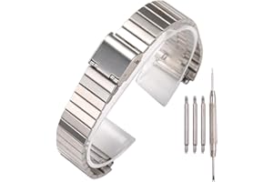 XBDSW Zapasowy pasek do zegarka ze stali nierdzewnej 18 mm, kompatybilny z Casio F-108WH AE1200WH A168WA A158WA LA670WGA A700W akcesoria do zegarków damskich i męskich