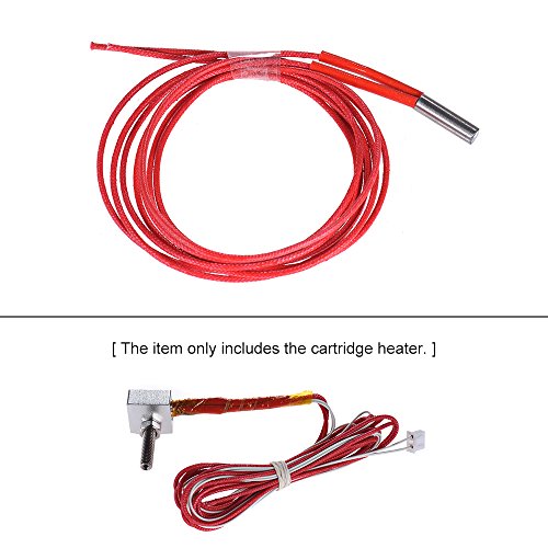 Aibecy 5Pcs 12V 40W 6 x 20mm 3D Drucker Heizpatrone Drahtlänge ca.1m, Edelstahl Hotend Heater Widerstand 3D Drucker Extruder Einseitig Heizrohrprüfung für RepRap Prusa - 2