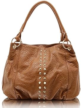 Jennifer Jones 3979 Handtasche Damen Shopper Damentasche Henkeltasche Schultertasche Tasche Nieten