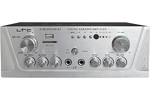 TCL LTC - ATM2000USB-BT - Amplificador estéreo 2 x 50 W - USB, SD y Bluetooth - Plata