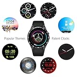 UTHDELD Smartwatch Android 5.1 Smart Watch 512 MB + 4 GB Bluetooth 4.0 WiFi 3G Smartwatch Telefon Armbanduhr Unterstützung Google Voice GPS Karte, schwarz