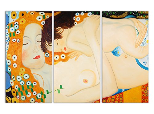 World Art Klimt Figlio Madre E Hijo Cuadro Pintura Al Oleo, Madera, 80x120x2 cm