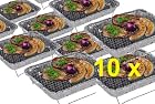10 x Komplettset Einweggrill Edelstahl Grill Holzkohlegrill Klappgrill Gartengrill Picknickgrill MIT… – Bild 1