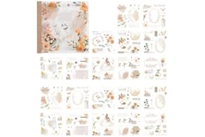 Alideco Vintage Scrapbook Stickers Set Retro People Flowers Sticker Book for Adults Sticker journaling Stickers for Scrapbooking Tweezer 20Sheets/160Pcs (qingqiushiqi)