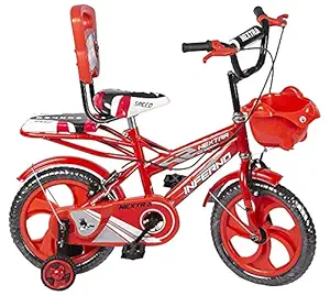 SPEED BIRD Cycle Industries Unisex Children Kids Bike ( 14 Inches Wheel , Single Speed Bicycle with Training Wheel, Basket ) - (2-5 Years, Dark Red)