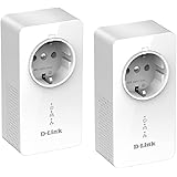D-Link DHP-P601AV CPL 1000 mbps, Kit de 2 Adaptateurs HomePlug AV2 1000 HD Prise Intégrée - Idéal pour Profiter du Service Mu