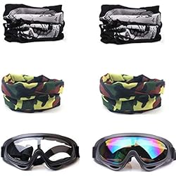 COSORO 2 Pcs Lunettes De Protection De Sécurité Et 4 Pcs Réglable Multi-usages Masque Tactique pour Nerf N-Strike Elite Pistolet Jouet Pistolet Jeu Protection des Yeux