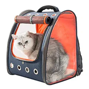 HIPIPET Pet Carrier Backpack for Cats Puppies Small Dogs and Animals Ventilated and Breathable for Travel Hiking Outdoor Use Airline Approved(Orange)