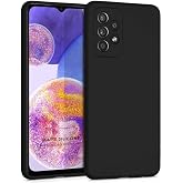 Happy Trend Samsung A23 Uyumlu i&ccedil;i Kadife Lansman Liquid Silicone kılıf Şok Emici Full Kasa Koruma Sağlayan Kılıf (Siyah)