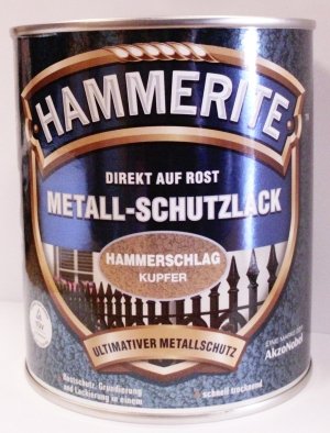 250 ml Hammerite Direkt auf Rost Metall-Schutzlack Kupfer, Hammerschlag