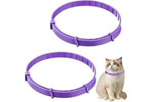 CPJJ 2pcs Collare Calmante per Gatti, Feromoni per Gatti Ansia Collare,collare calmante per gatti per Gatti di Tutte le Taglie (Viola)