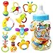 Produktbild Baby Rassel Beißring Set Spielzeug, Baywell Neugeborenen, 9 Stücke Silikon Baby Shake und Grab Rassel Spielzeug Ostern Geburtstag Weihnachten Geschenk (9 Stücke)
