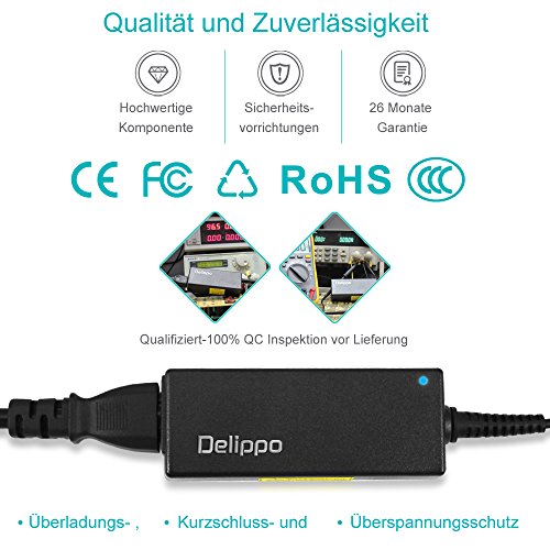 Delippo® 40W 19V 2.1A Laptop AC Adapter Ladegerät für MSI U90 U130 U123 U115 Asus VX238T MX239H VX238T-W MS246H MS202D ML239H LCD LED (5.5*2.5mm) - 4