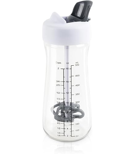 BOROCO Lot 2 Shakers Vinaigrette Verre Avec Balance – Mélangeur Assaisonnement Maison, Poignée Pratique, Échelles Ml/oz