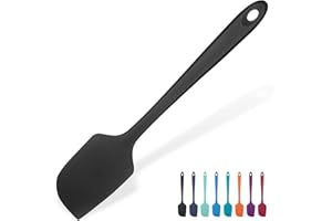 ‎U-TASTE 315℃ Hitzebeständiger Großer Silikon Spatel: U-Taste Antihaft Flexibler Nahtloser Teigschaber, Backen Kochen Silikon Küchenutensilien mit Nylonkern zum Mischen Rühren Schaben (29cm, Schwarz)