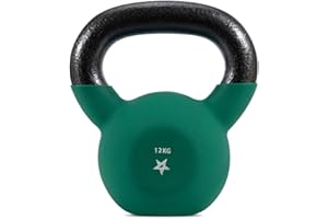 ‎YES4ALL Yes4All 2-20 kg Cast Iron Kettlebell with Neoprene Coating, Multicoloured Kettlebells, Swing Dumbbell, Single