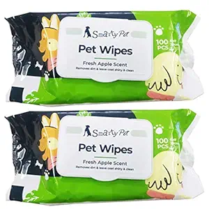 Smarty Pet Wet Pet Wipes for Dogs, Puppies & Cats with Fresh - Apple Scent 6