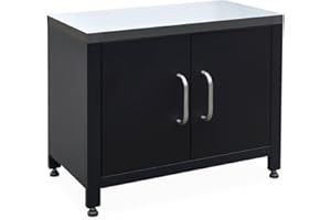 sweeek - Cocina exterior de acero, 80cm, Grimaud, Negro, 52.5x80x69 cm