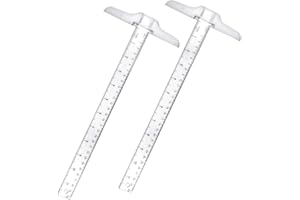 AFASOES 2 Pcs T-Square 12 Inch / 30 cm T Shape Ruler Plastic Transparent T-Ruler Junior T-Square Academic T-Ruler Double Side Scale Measuring Tool for Drawing and General Layout Work